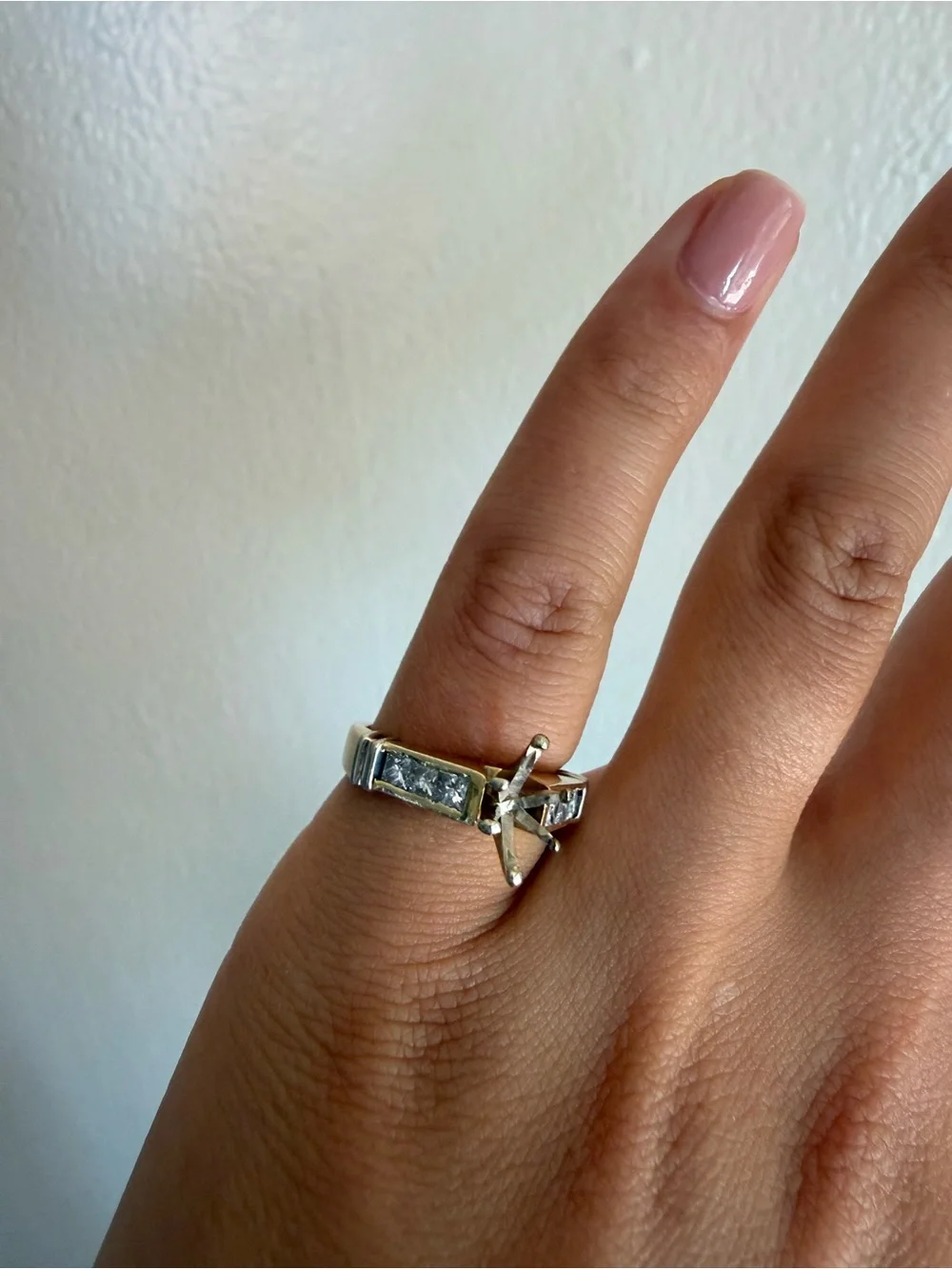 14k yellow gold diamond engagement ring